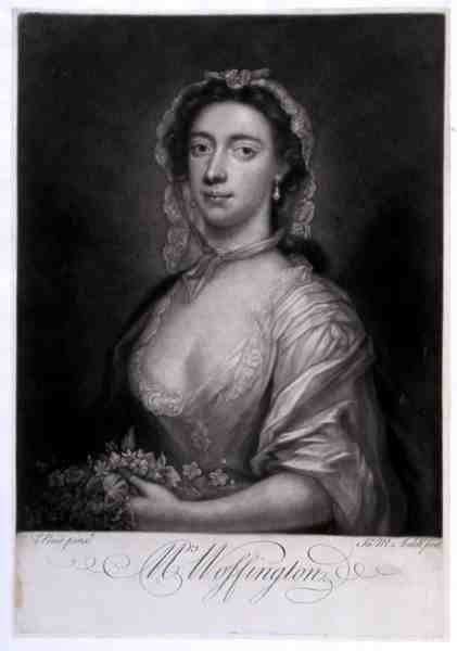 Mevrouw Woffington, gegraveerd door James McArdell (gravure) door Arthur (after) Pond