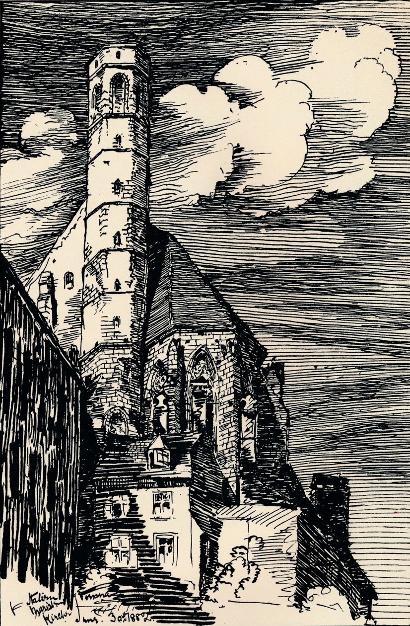 De Italiaanse Marienkirche, Wenen, ca. 1900 door Arthur Beresford Pite