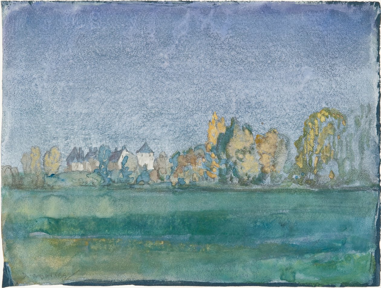 Kasteel in de lente door Arthur Bowen Davies