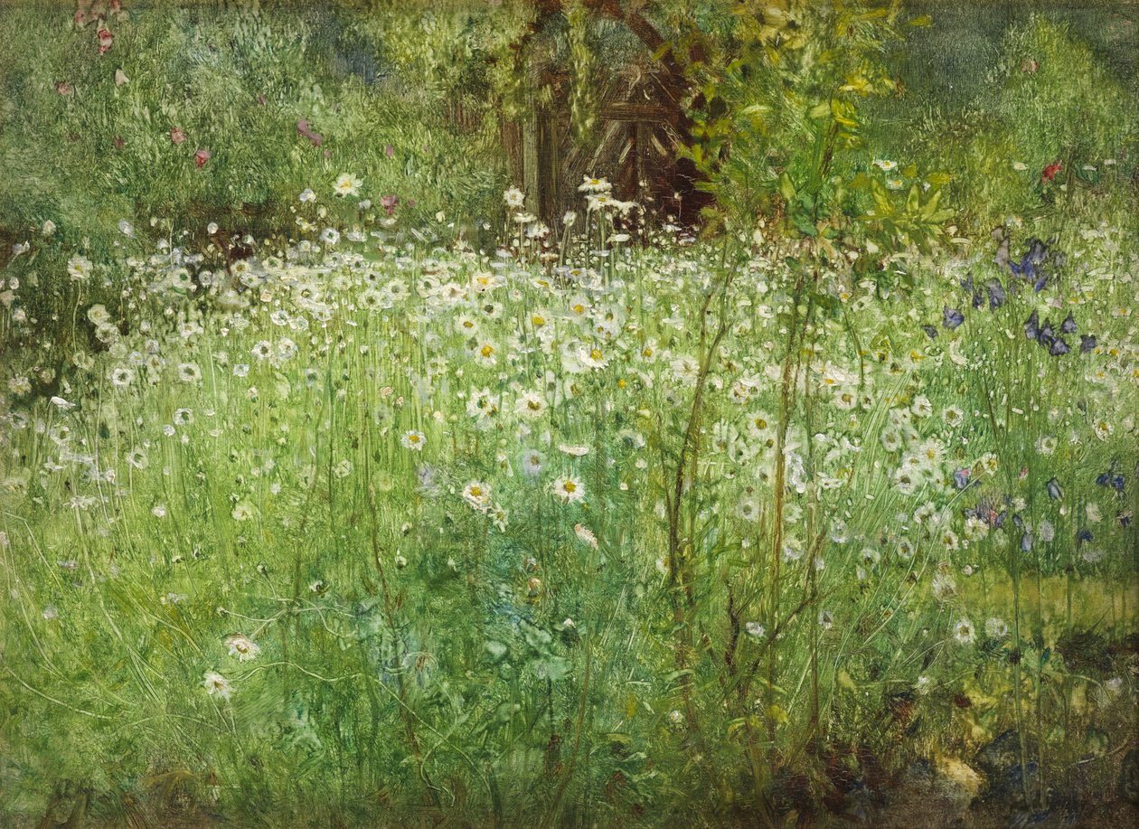 Oxeeye Madeliefjes en Irissen, 1920 door Arthur Hacker
