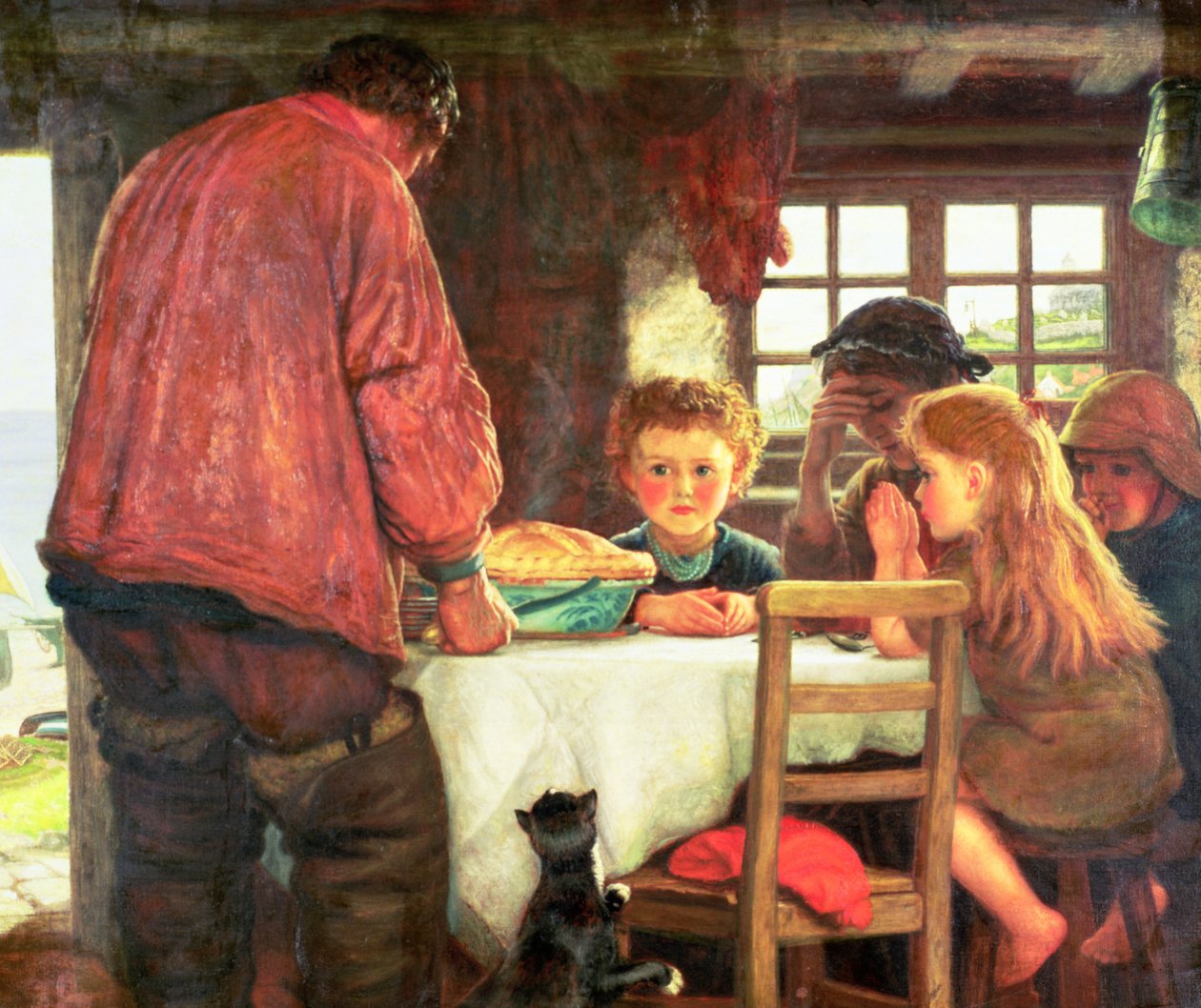 Zegening of De Schipper en zijn Bemanning door Arthur Hughes