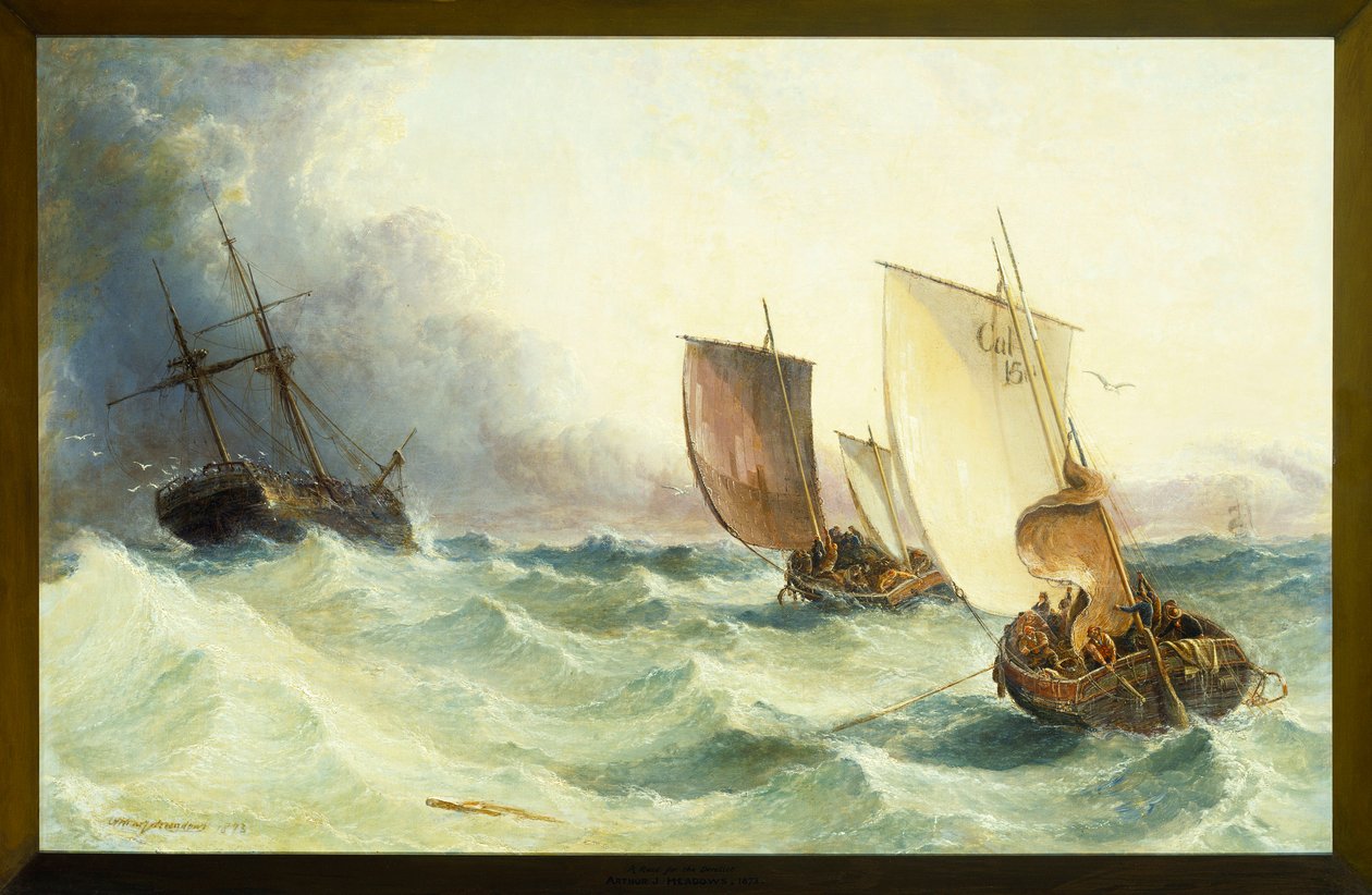 Een Wedstrijd voor de Wrak, 1873 door Arthur Joseph Meadows