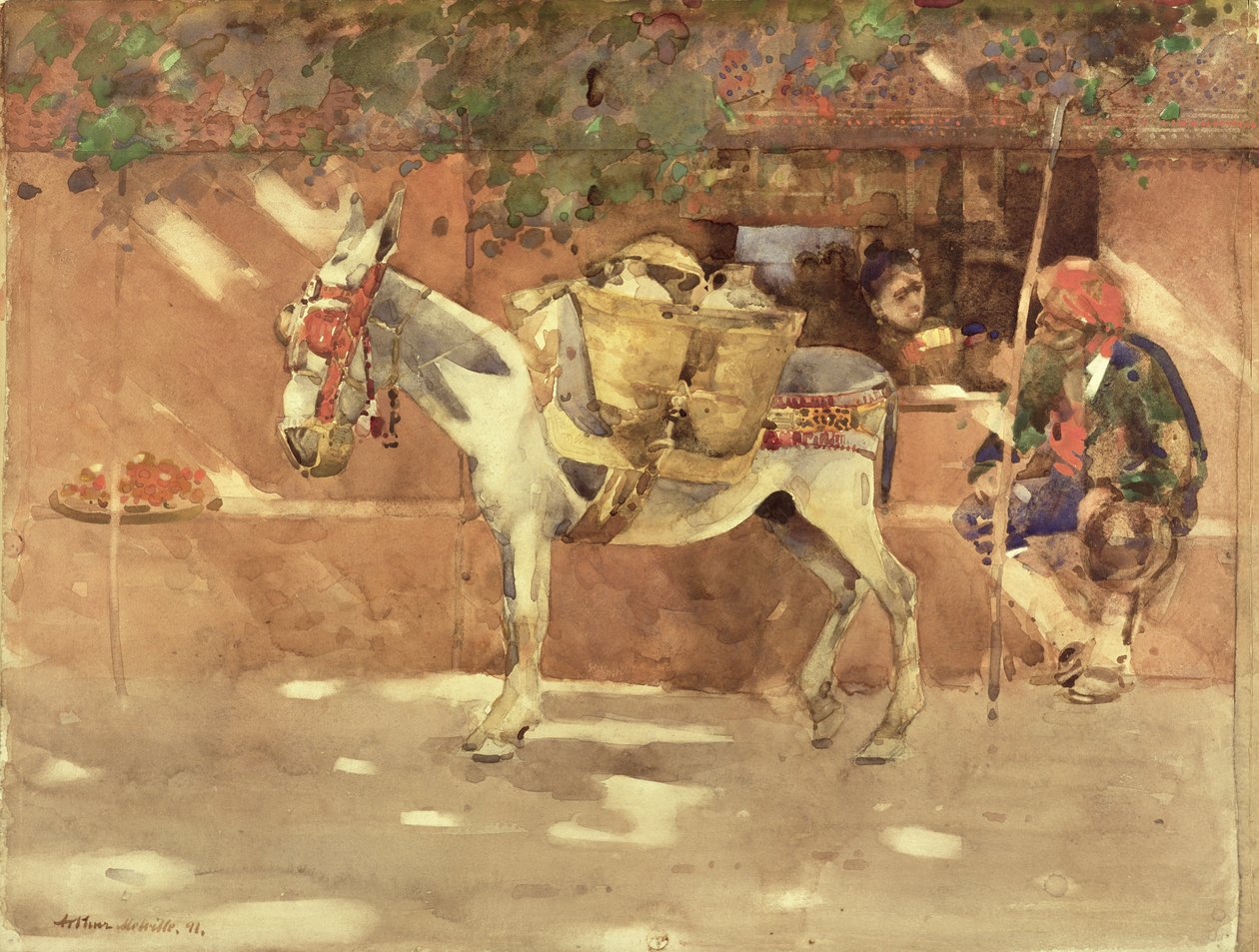 Een zijweg in Granada door Arthur Melville