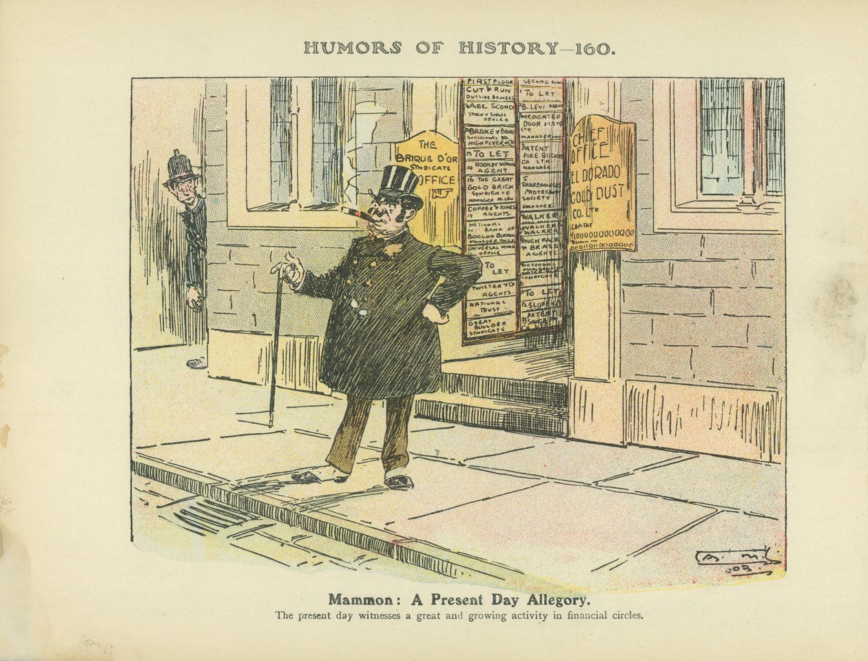 Mammon: een hedendaagse allegorie (kleurenlitho) door Arthur Moreland