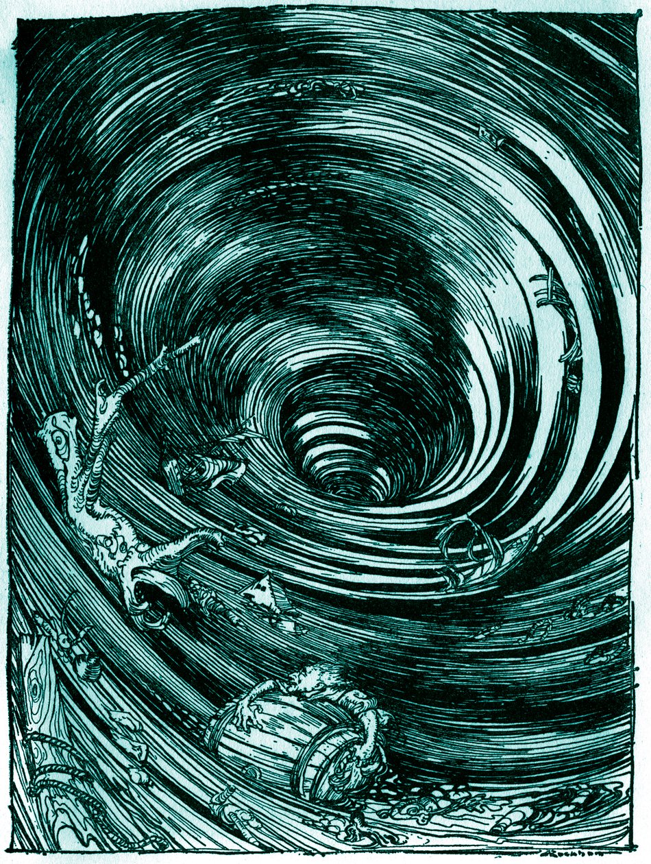 Een afdaling in de Maelstrom door Arthur Rackham