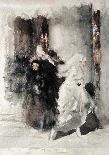 Op de bruiloft door Arthur Rackham