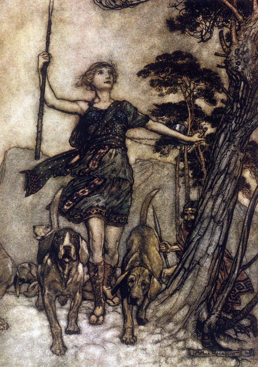 Illustratie voor De Droom van een Zomernacht door William Shakespeare door Arthur Rackham