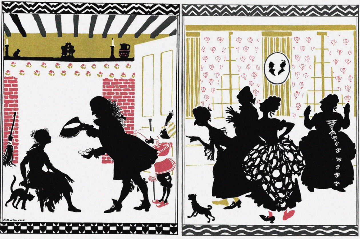 Illustratie voor sprookje Assepoester door Arthur Rackham