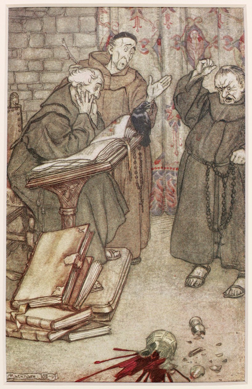 Illustratie van De Ekster van Rheims, 1907 door Arthur Rackham