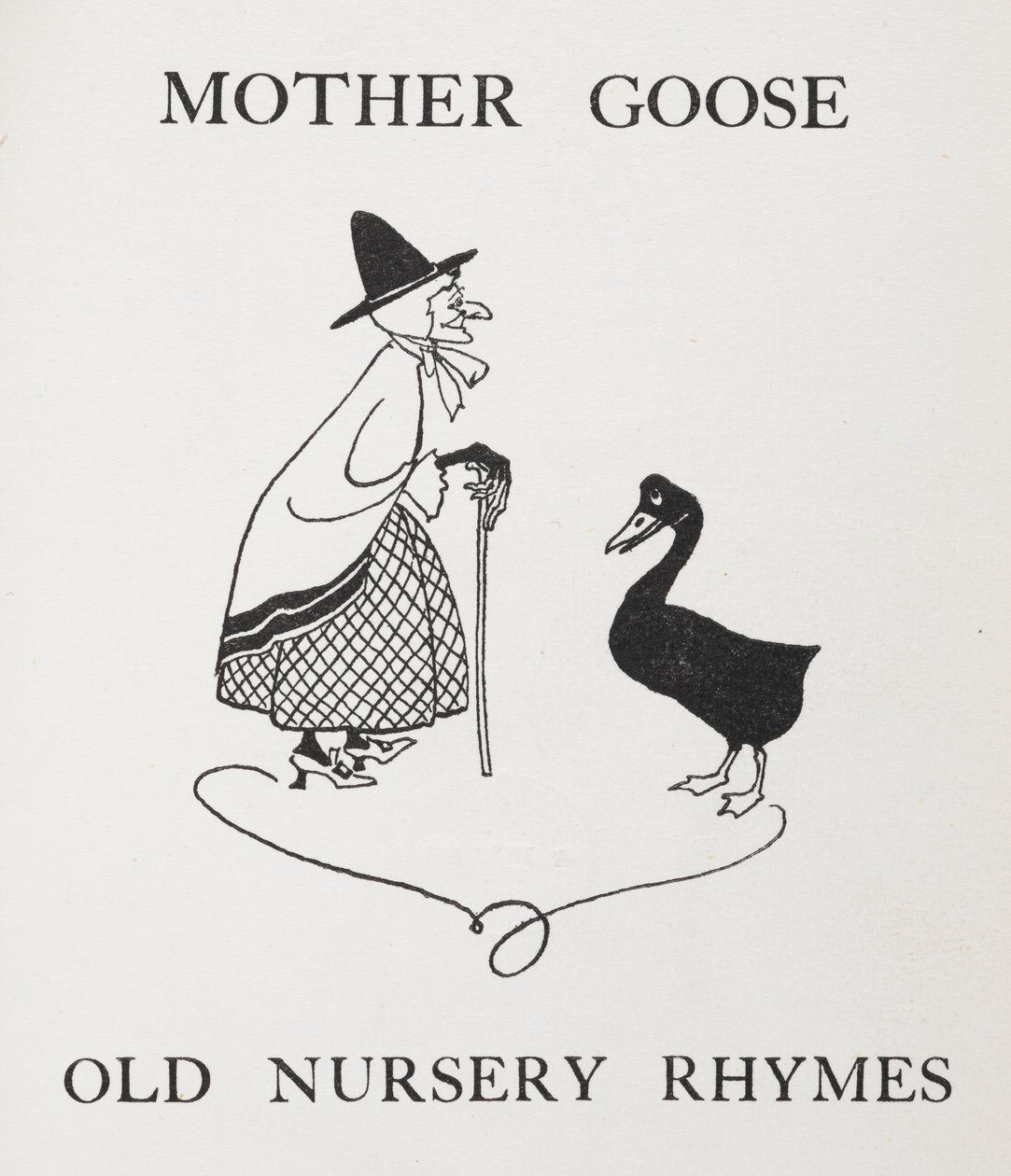Moeder de Gans. Oude dame met gans door Arthur Rackham