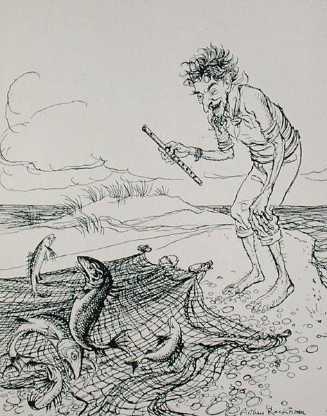 De visser die fluit, illustratie uit 
