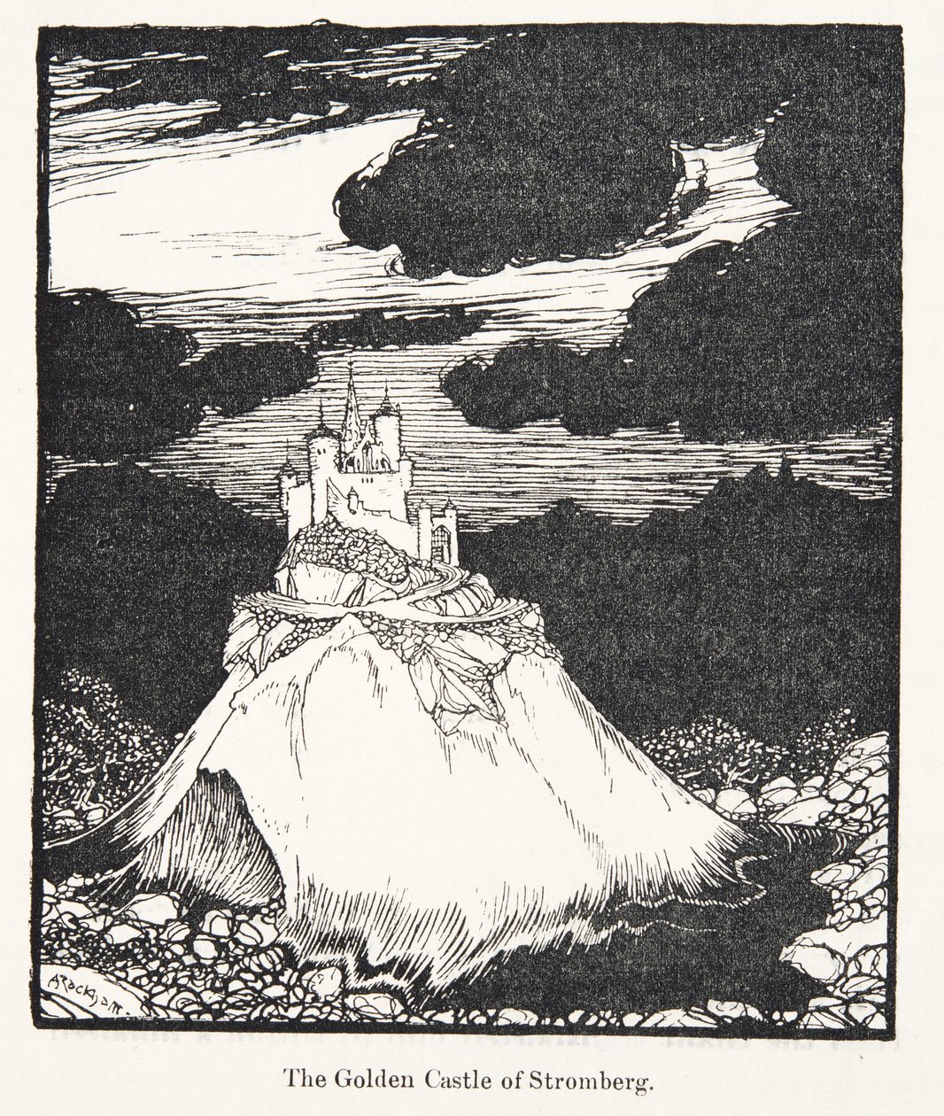 Het Gouden Kasteel van Stromberg, uit De Sprookjes van de Gebroeders Grimm, uitgegeven 1909 door Arthur Rackham