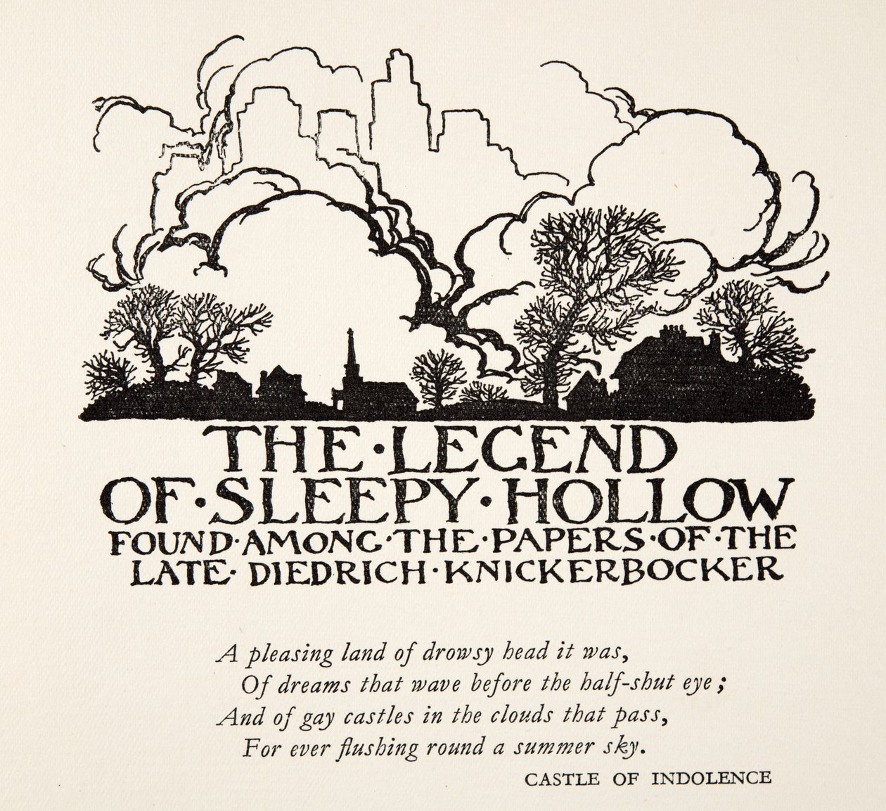 De Legende van Sleepy Hollow, uit De Legende van Sleepy Hollow door Washington Irving (1783 - 1859), pub. 1928 door Arthur Rackham