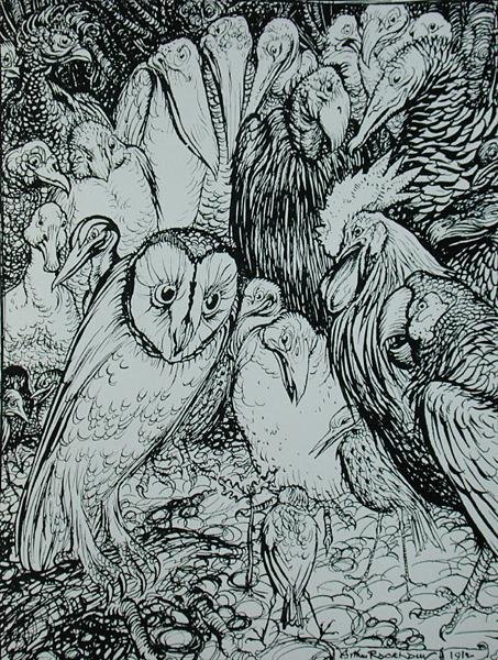 De Uil en de Vogels, illustratie uit 
