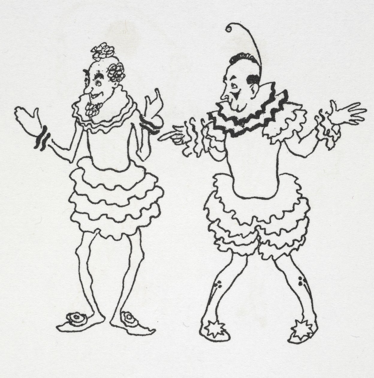 Twee clowns door Arthur Rackham