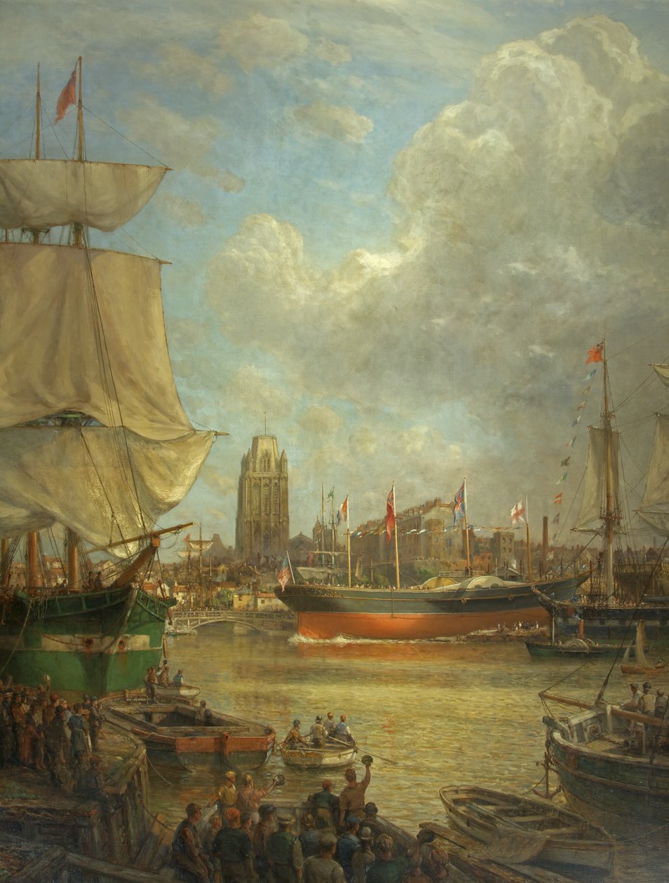 De lancering van de Great Western in 1837 door Arthur Wilde Parsons
