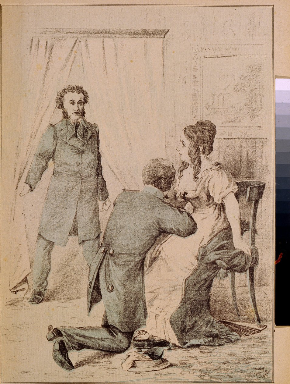 Alexander Poesjkin (1799-1837) (litho) door Artist Unknown