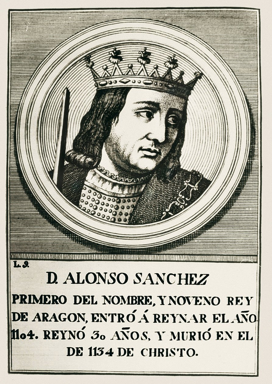 Alfonso I, "De Strijder" (1073-1134). Koning van Aragon en Navarra (1104-1134). door Artist Unknown