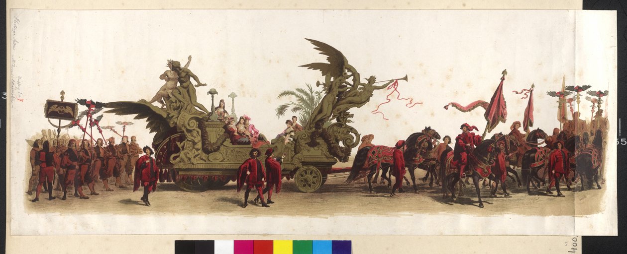 Koets van de Makart-Festzug (Parade voor het zilveren jubileum van Franz Josef en Elisabeth) op 27 april 1879 in Wenen door Artist Unknown
