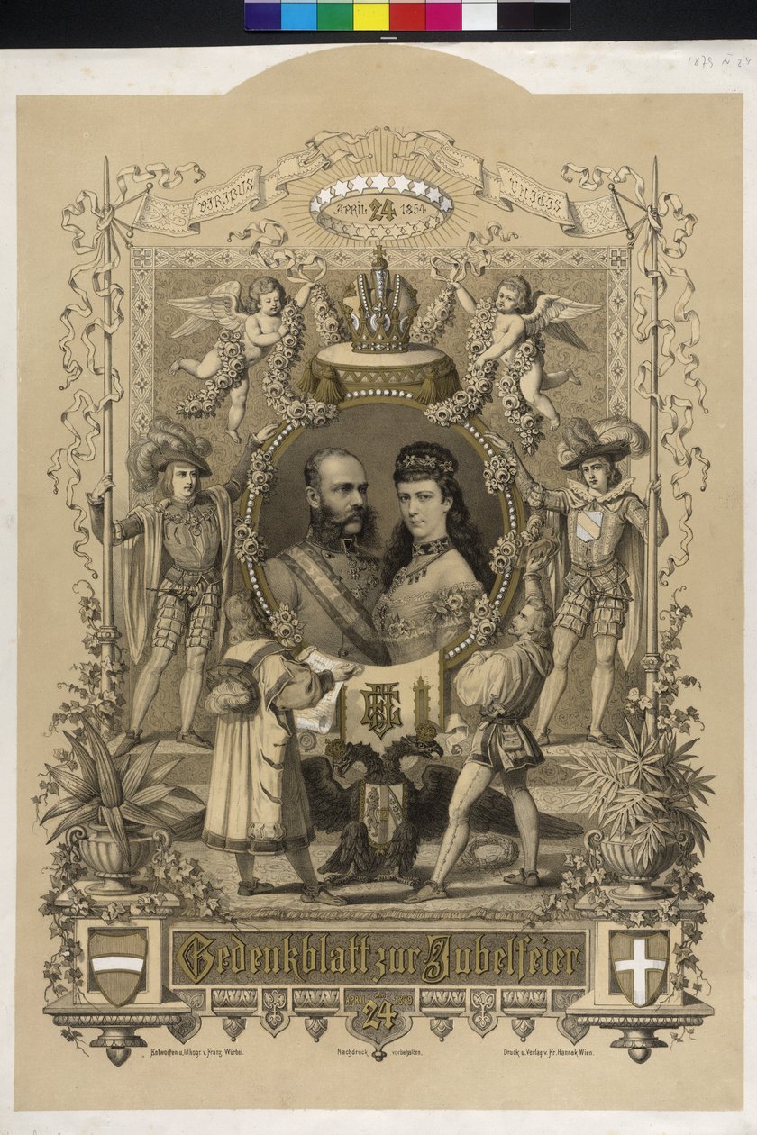 Herdenkingspapier voor het zilveren huwelijk van het keizerlijke paar 1879 door Artist Unknown