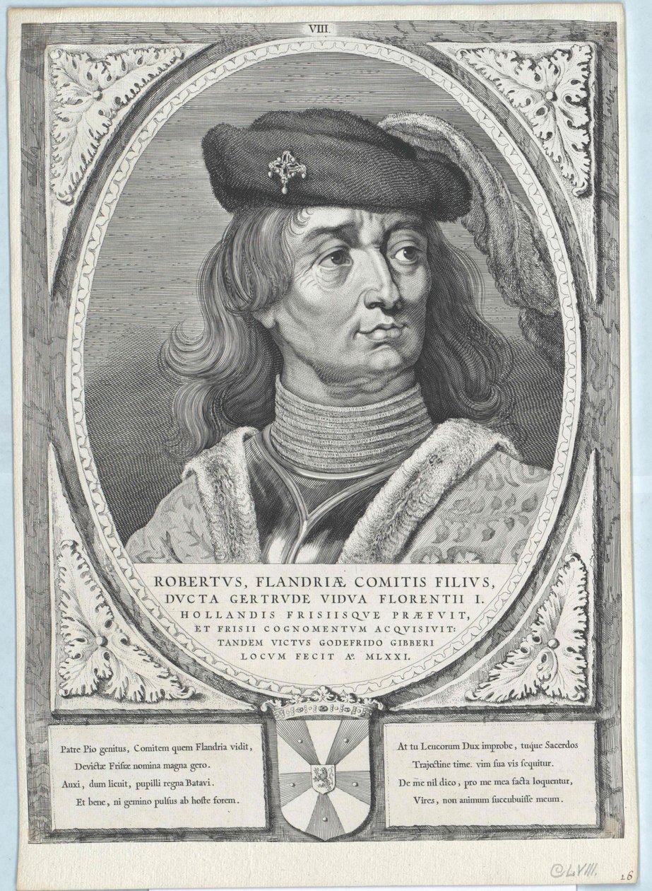 Graaf van Vlaanderen Robert I van de Friezen door Artist Unknown