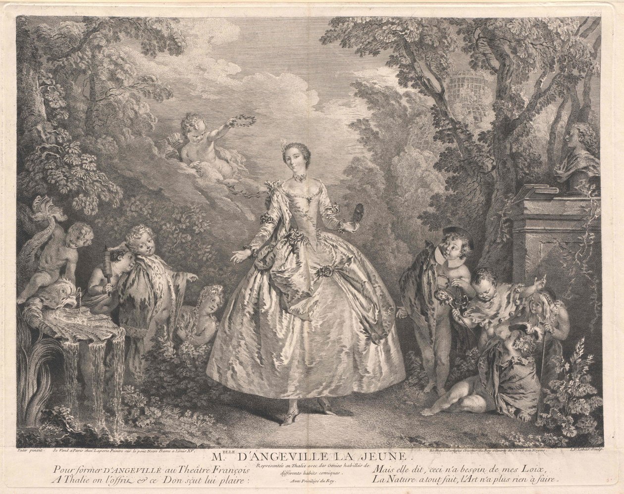 Danser in Parijs aan het hof van koning Lodewijk XV Angeville door Artist Unknown