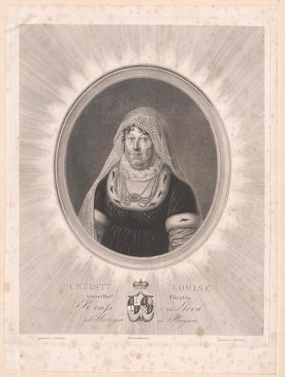 Hertogin van Beieren Louise (afdruk) door Artist Unknown