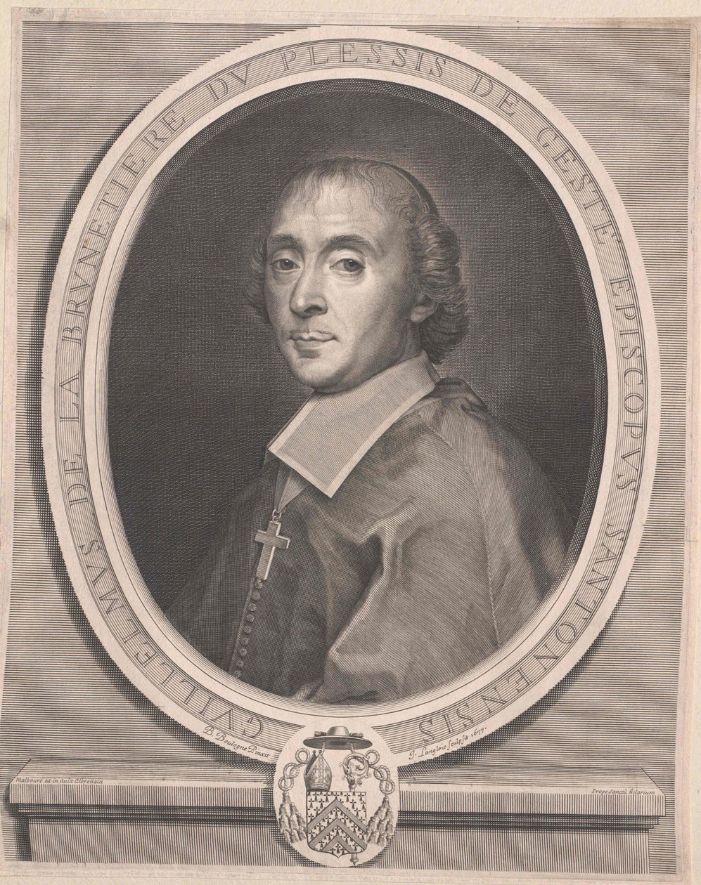 Guillaume de La Brunetiere du Plessis-Gest? (prent) door Artist Unknown