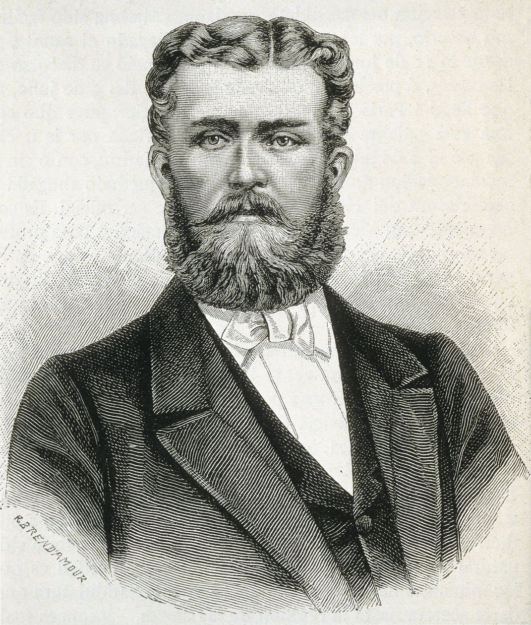 HOHENZOLLERN-SIGMARINGEN, Leopold (1835-1905). Broer van koning Carol I van Roemenië en vader van de toekomstige koning Ferdinand van Roemenië. Gravure door Artist Unknown