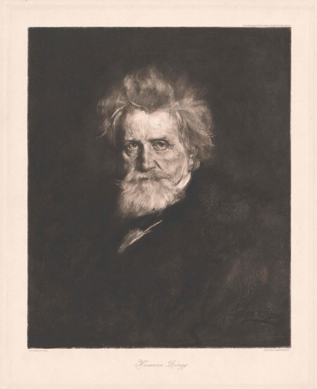 Hermann von Lingg (druk) door Artist Unknown