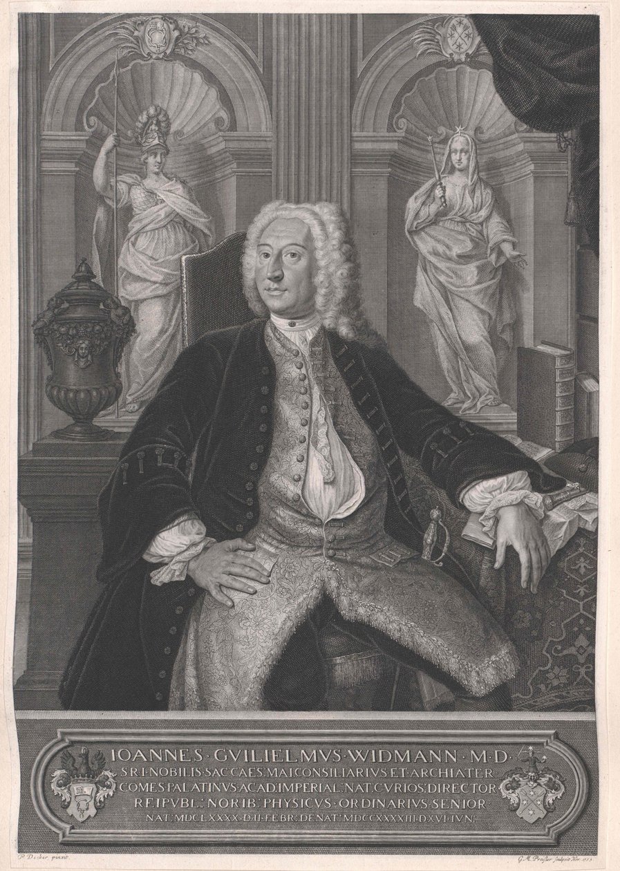 De heer Johann Wilhelm Widmann door Artist Unknown