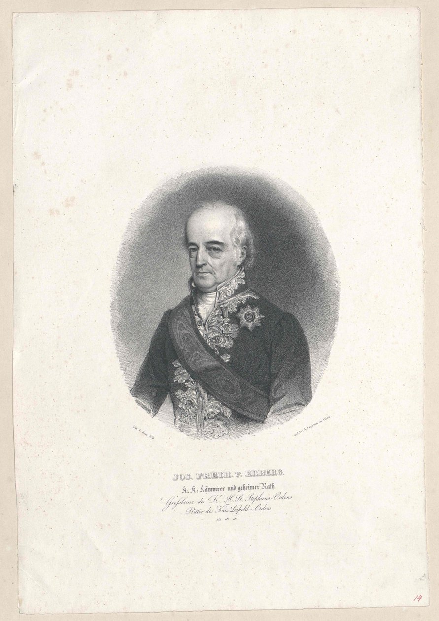 Joseph Augustin baron von Erberg door Artist Unknown