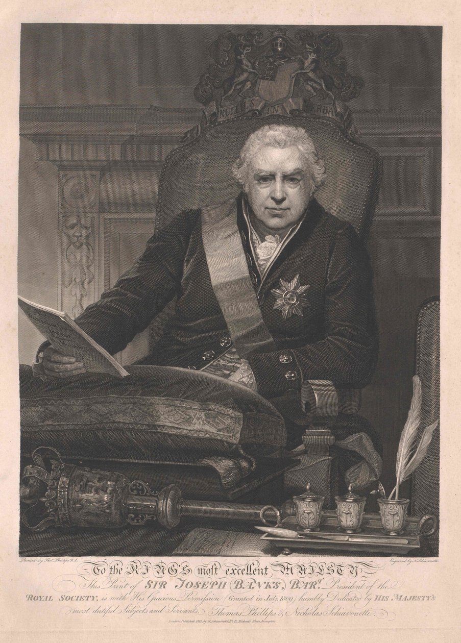 Joseph baronet Banks door Artist Unknown