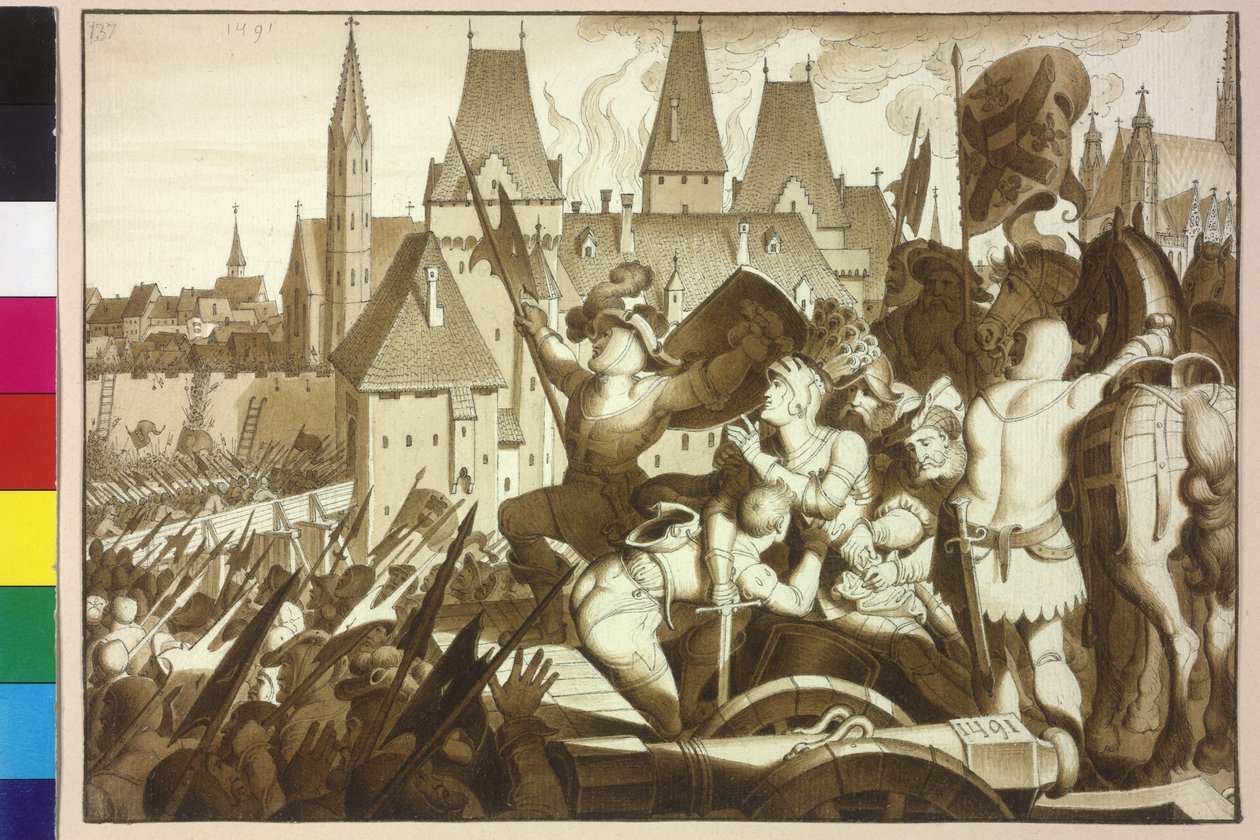 Koning Maximiliaan I herovert Wenen en het kasteel van zijn voorouders door Artist Unknown