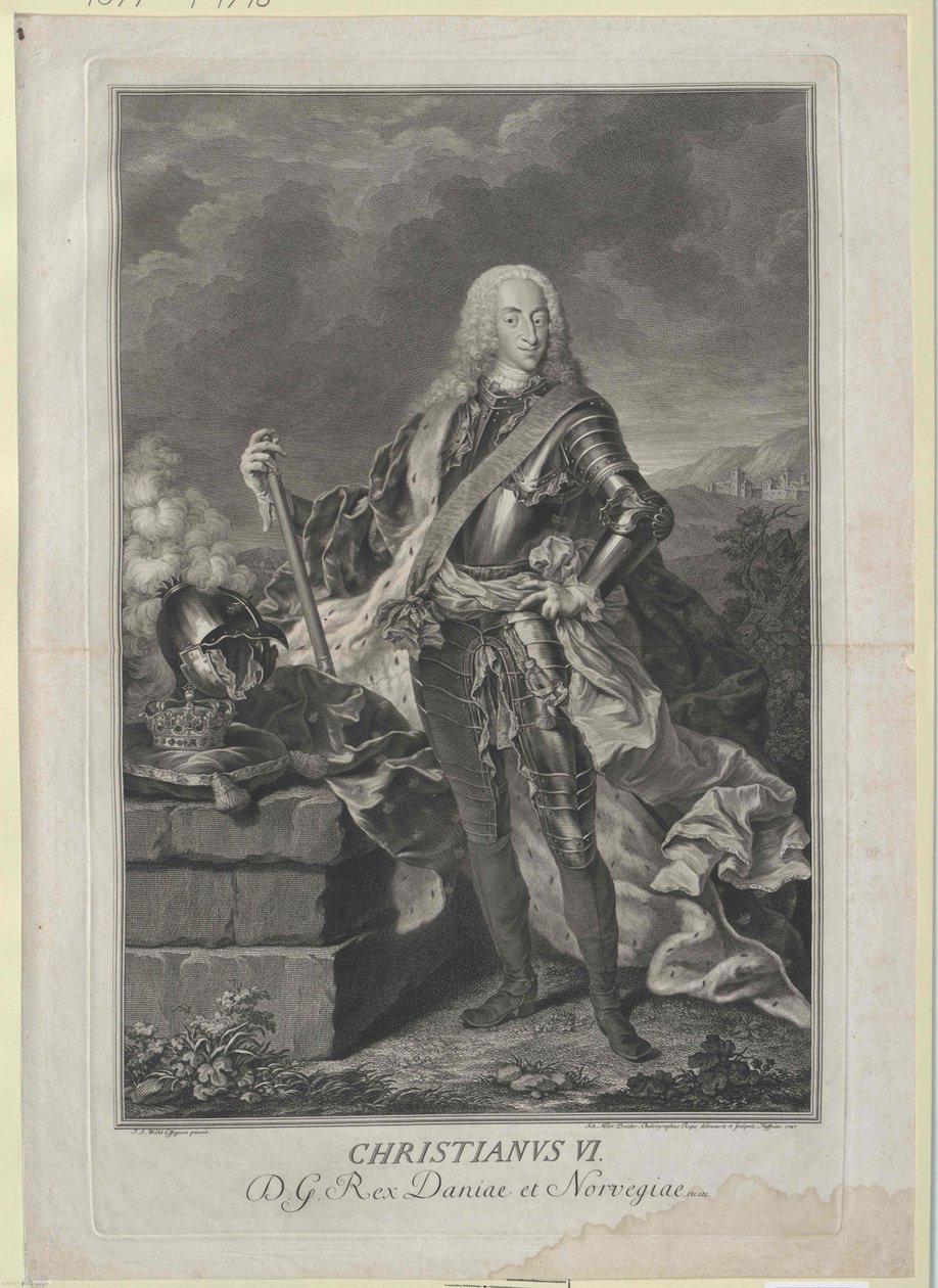 Koning van Denemarken Christian VI door Artist Unknown