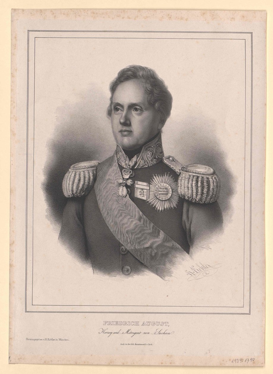 Koning van Saksen Frederik August II door Artist Unknown