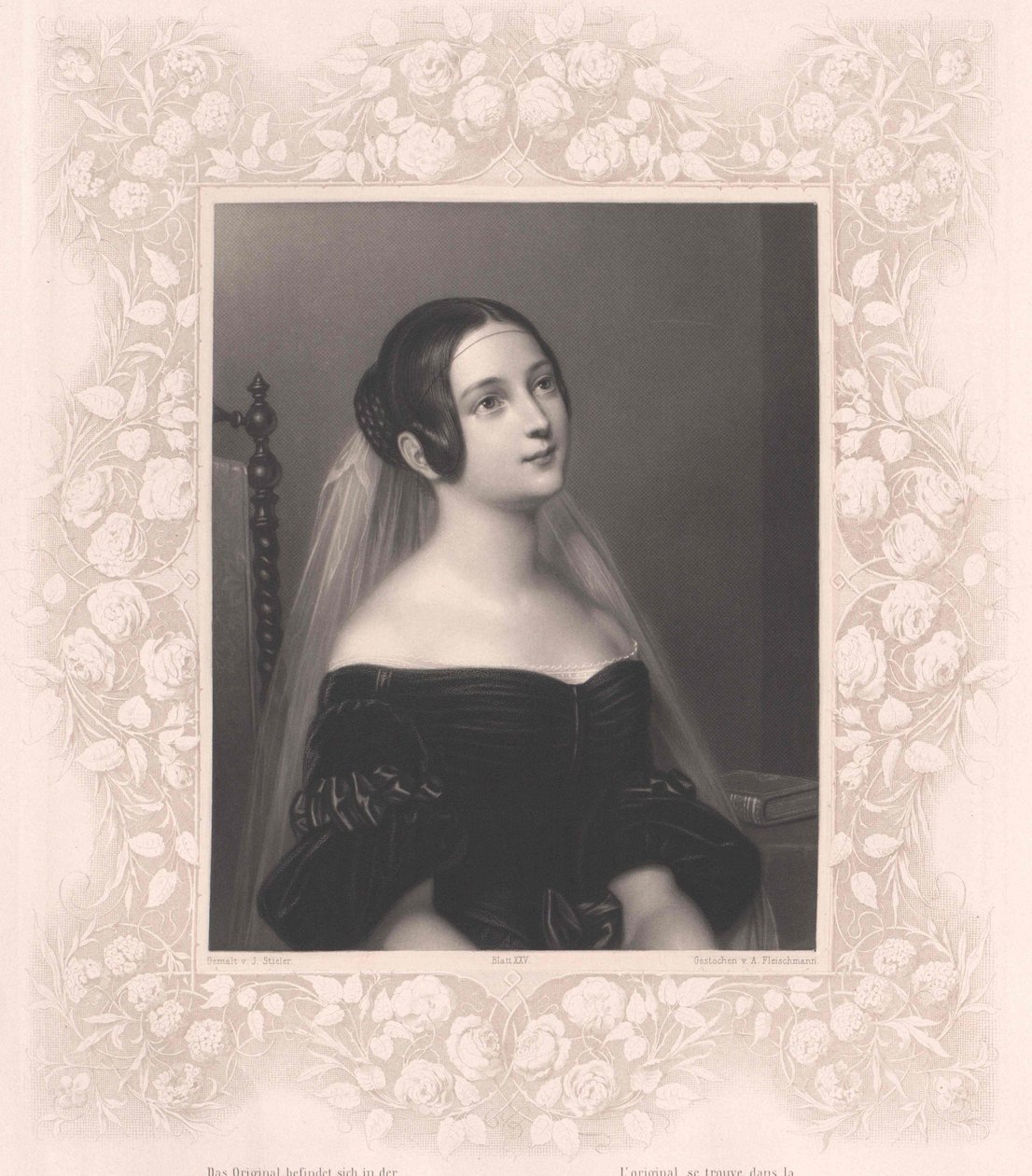 Louise barones von Neubeck (prent) door Artist Unknown