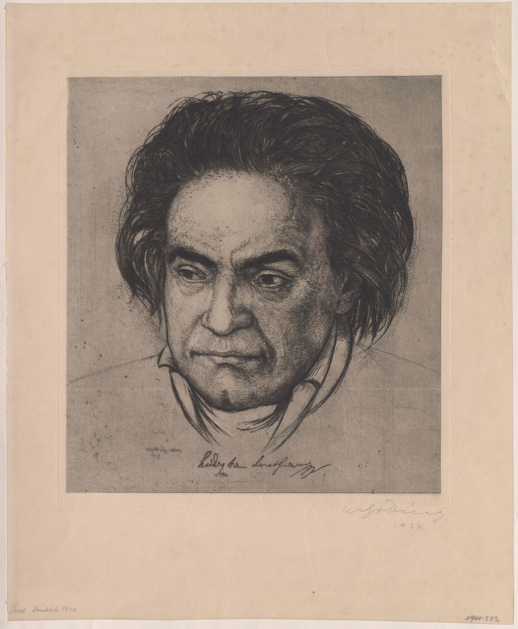 Ludwig van Beethoven door Artist Unknown