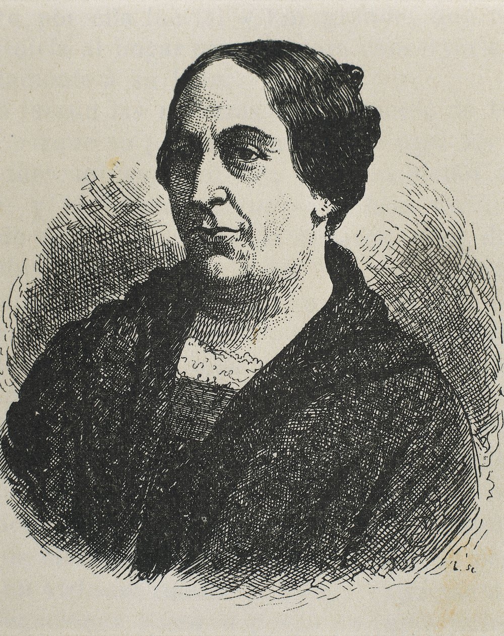 MARIN DEL SOLAR, Mercedes (1804-1866). Schrijver van Chili. Gravure. door Artist Unknown