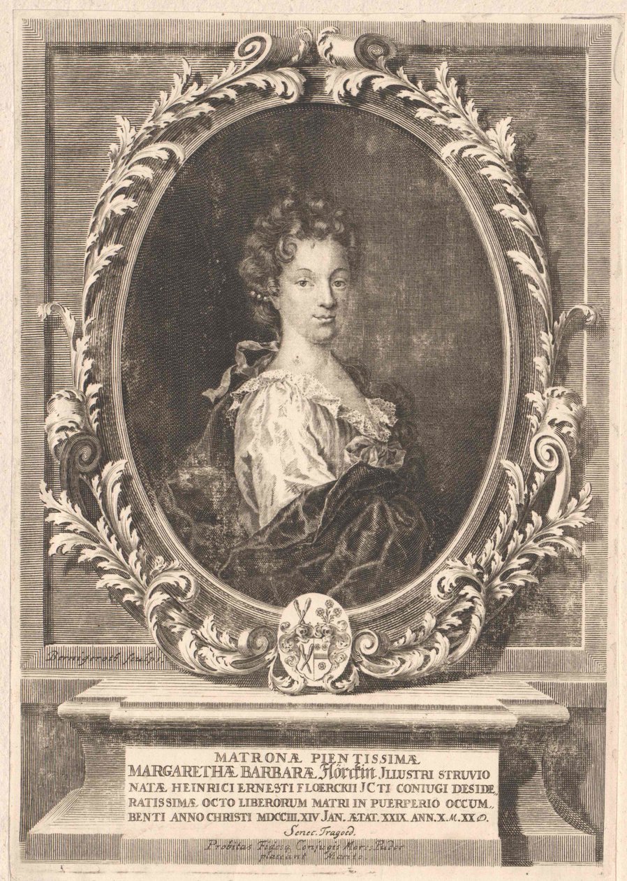 Margarethe Barbara Struve (afdruk) door Artist Unknown