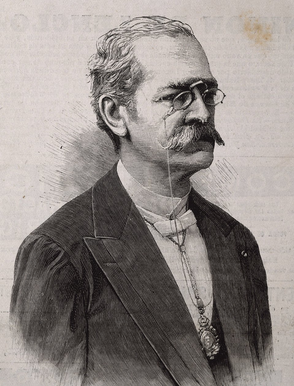 Ricardo Palma (1833-1919). Peruviaanse auteur, geleerde, bibliothecaris en politicus. Gravure. door Artist Unknown