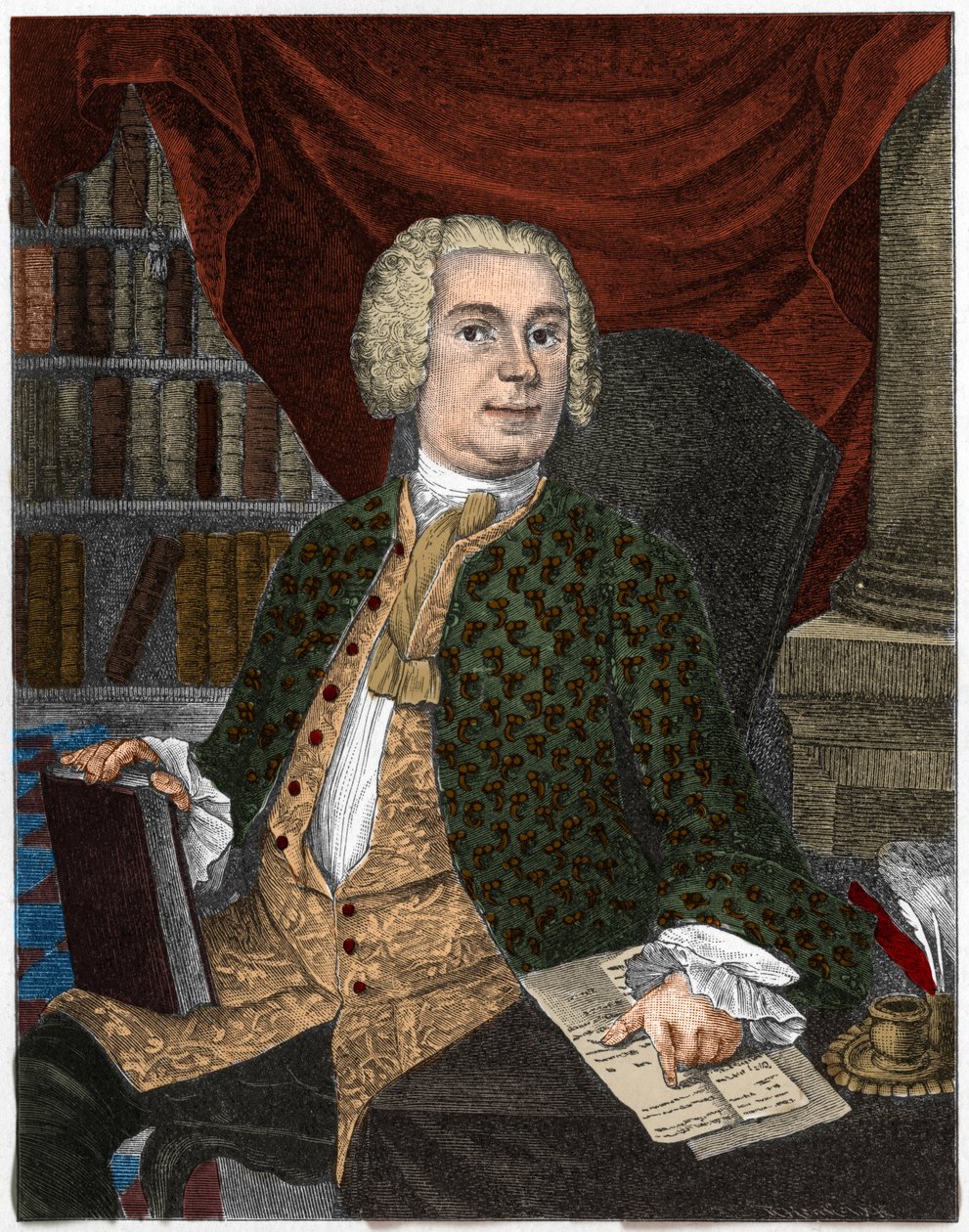 Portret van Johann Christoph Gottsched, criticus, grammaticus en Duits letterkundige. door Artist Unknown