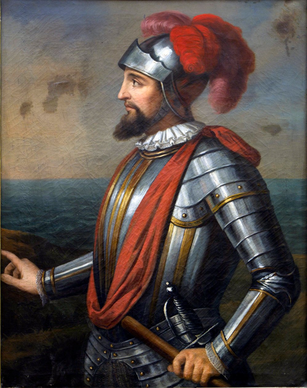 Portret van Vasco Nunez de Balboa, Spaans veroveraar (1475-1517) - Vasco Nunez de Balboa (olieverf op doek) door Artist Unknown