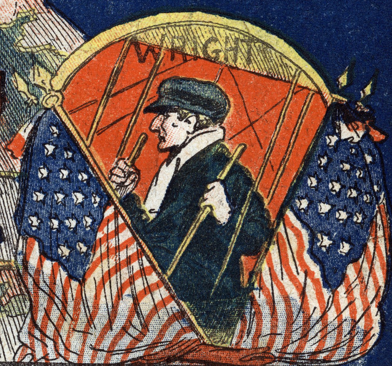 Portret van Wilbur Wright, pionier van de Amerikaanse luchtvaart. door Artist Unknown