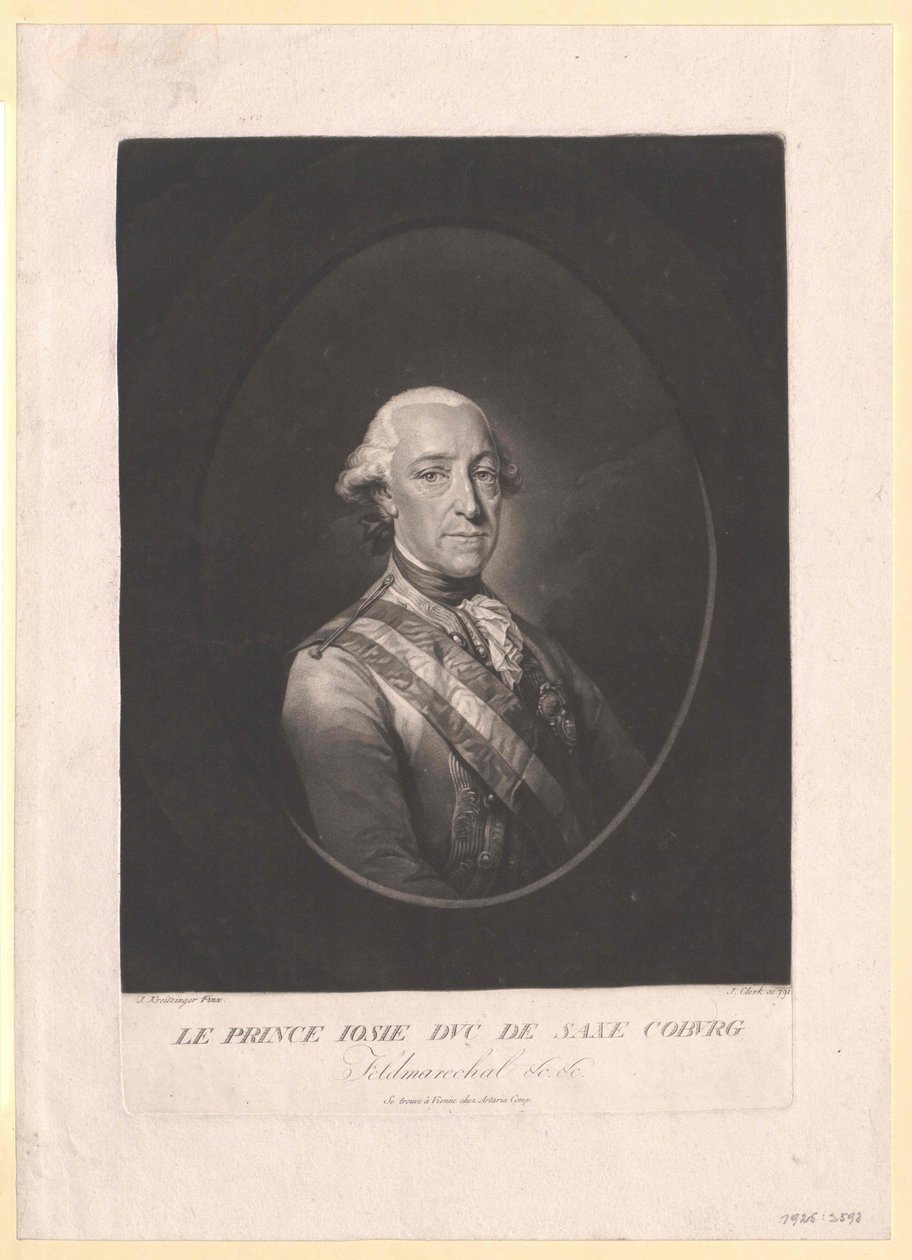 Prins van Saksen Coburg-Saalfeld Frederik Josiah door Artist Unknown