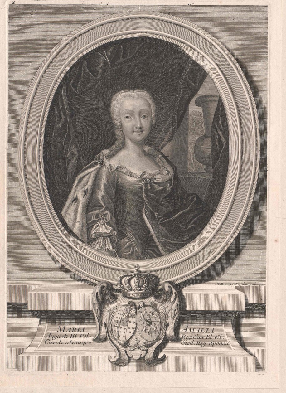Prinses van Saksen Marie Amalie door Artist Unknown