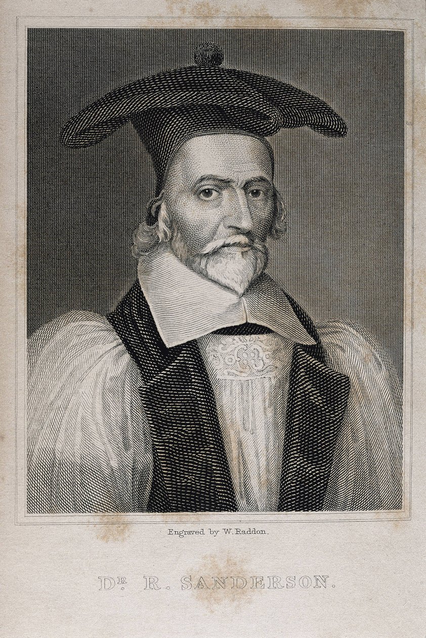 Robert Sanderson (1587-1663). Engelse theoloog en casuïst. Gravure. door Artist Unknown