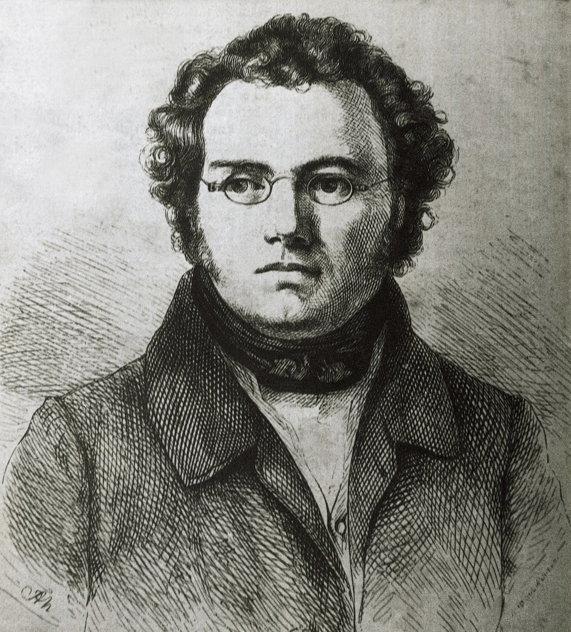 SCHUBERT, Franz (1797-1828). Oostenrijkse Romantische componist. Ets. door Artist Unknown