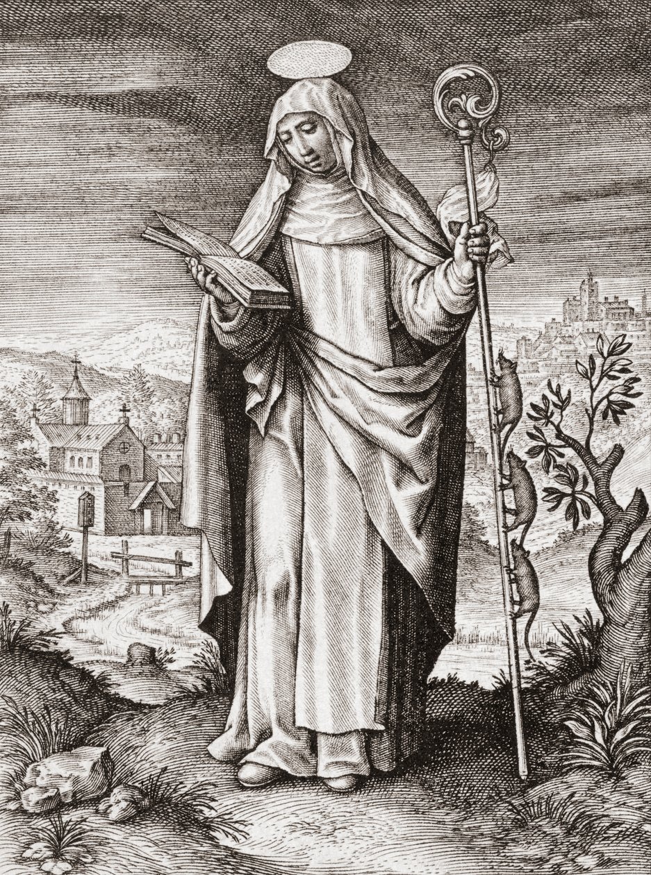 St. Gertrude van Nijvel door Artist Unknown