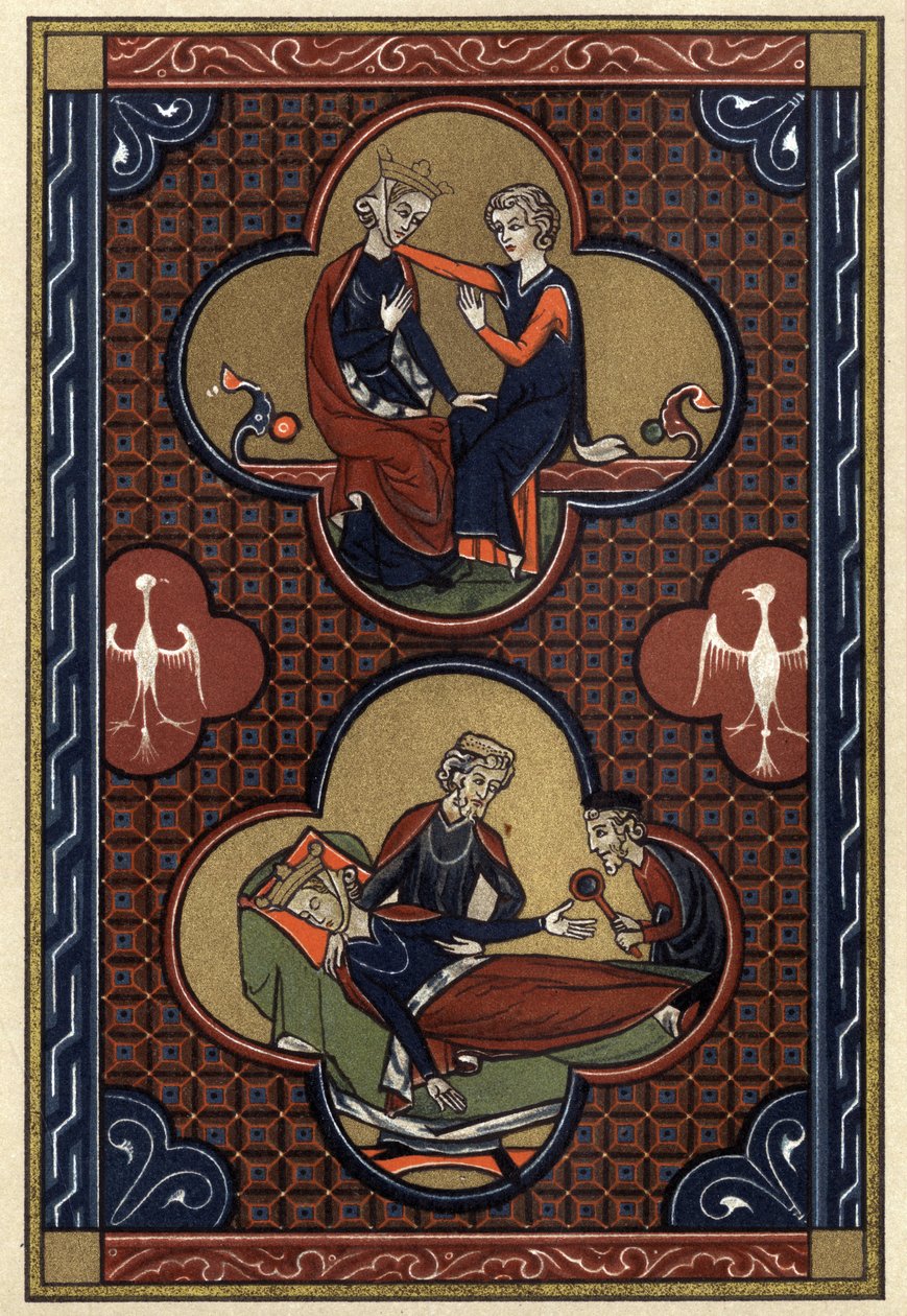 De Perenroman. Geschiedenis van Cliges en Fenice. Straf van Fenice (print) door Artist Unknown